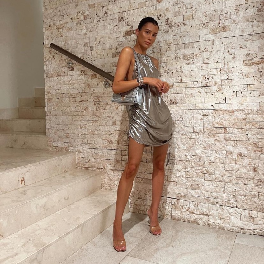 Zara metallic mini dress *blogger fave* XS